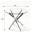Table d'appoint ronde en verre, table de bout moderne avec plateau en verre trempé et structure en croix en métal poli en forme de X, petite table basse d'appoint pour le salon, la terrasse et le balcon, or / argent chromé en option