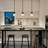 1-Light Matte Black Pendant with Seeded Glass Shade-607830776