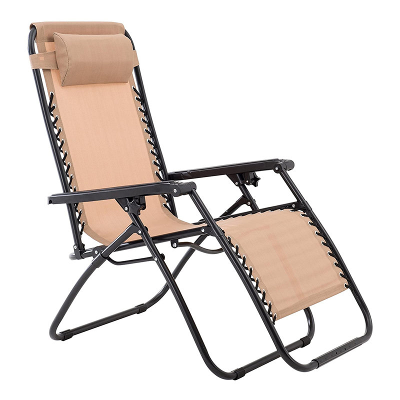 Chaise inclinable zéro gravité avec coussin, Beige