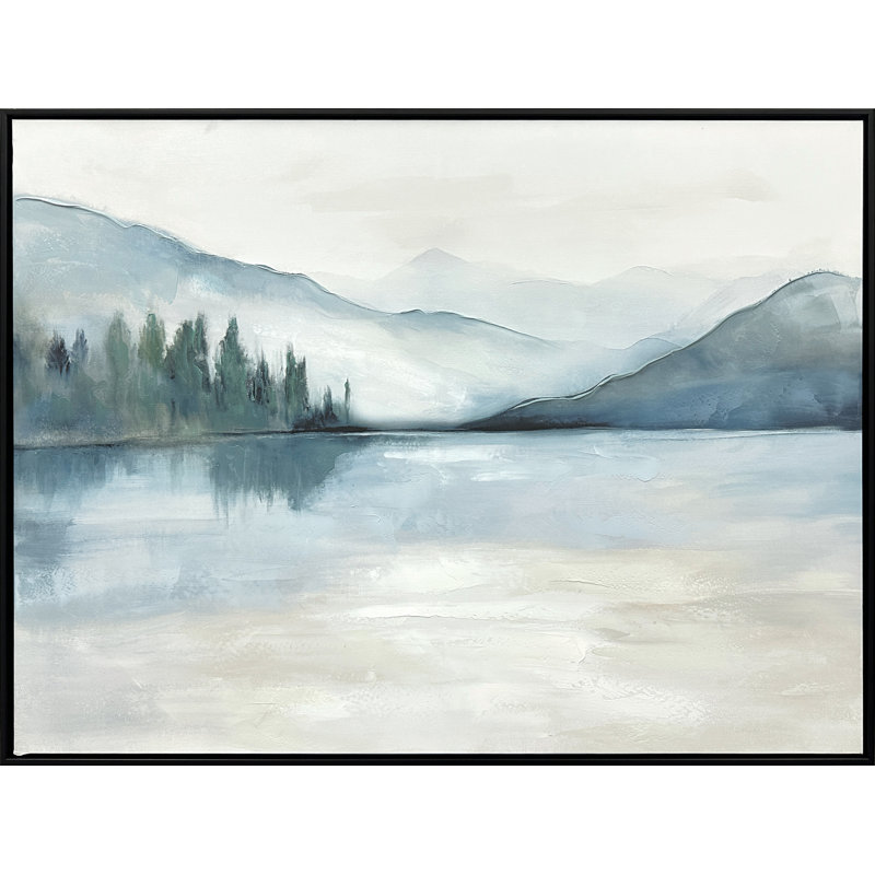Art mural encadré Serene Reflections I - 39 po x 30 po - cadre noir