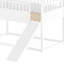 Structure de lit superposé simple au-dessus d'un lit simple pour chambre d'enfant avec échelle coulissante convertible et garde-corps en pin massif blanc