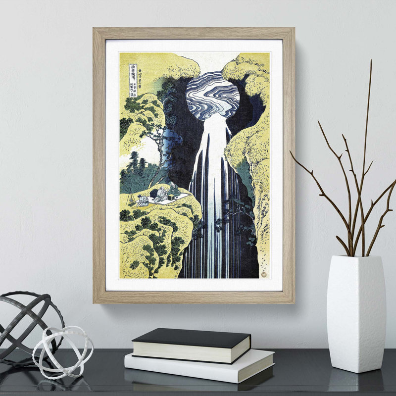 The Waterfall of Amida Behind the Kiso Road by Katsushika Hokusai - Picture Frame Painting Print, 65cm H x 48cm W x 2cm D