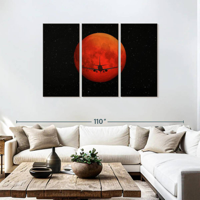Oberle Red Dark Airplane, 48" H x 74" W