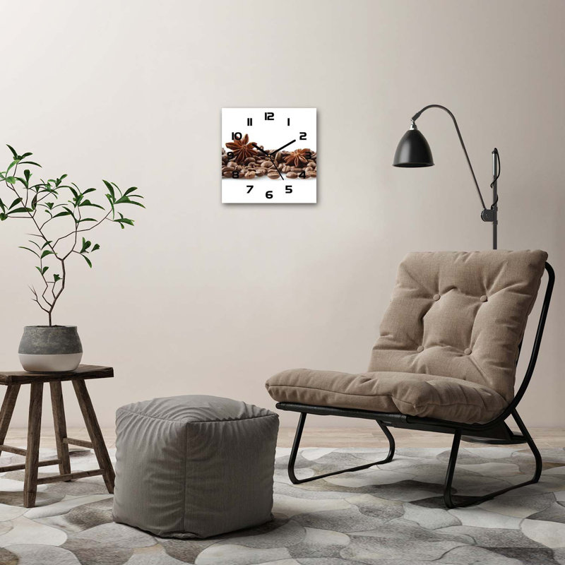 Heurlin Glass Wall Clock, Black/Brown/White