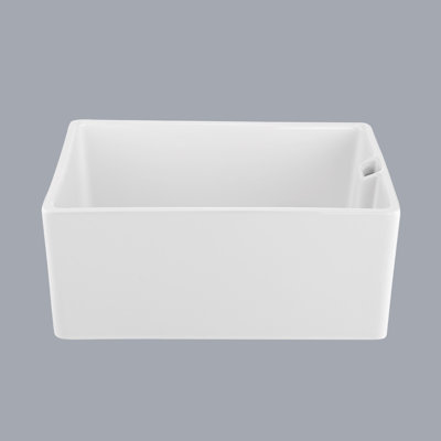 Évier de cuisine en céramique blanche L 23,6 po x l 18 po - Durable, durable à long terme, bol simple pour utilisateur 23,6 po x 18 po, résistant aux égratignures, propreté
