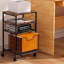 2-Drawer Mobile Filing Cabinet Printer Stand with Brown Hanging Organizer