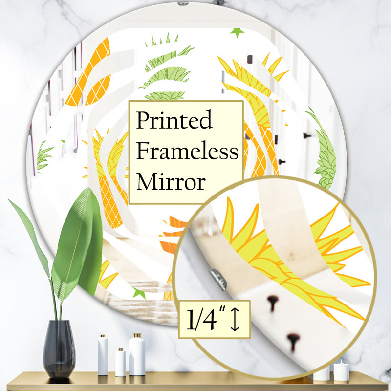 Miroir mural Pineapple Summer Bliss II, 23,6 po x 23,6 po