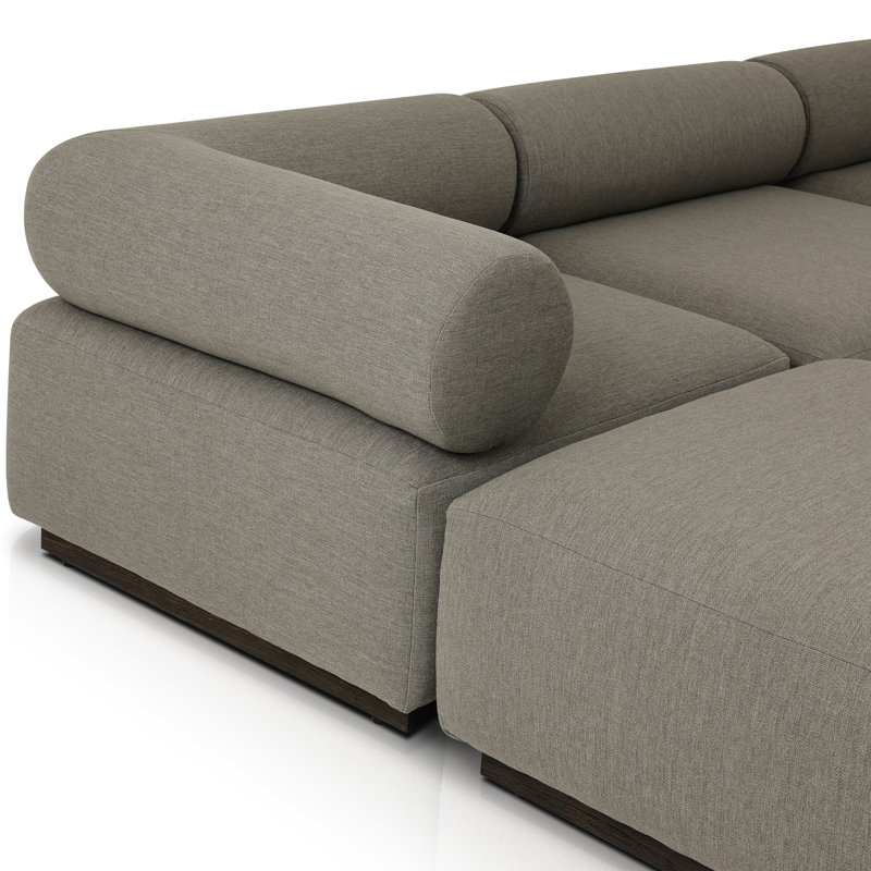 LENOX Modular Chaise Sectional, Brown Polypropylene/Olefin
