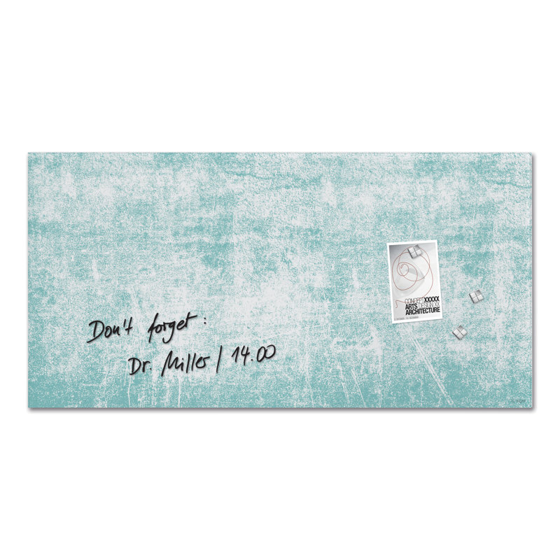 Artverum Wall Mounted Magnetic Unframed Glass Board, 46cm H x 91cm W x 91cm L