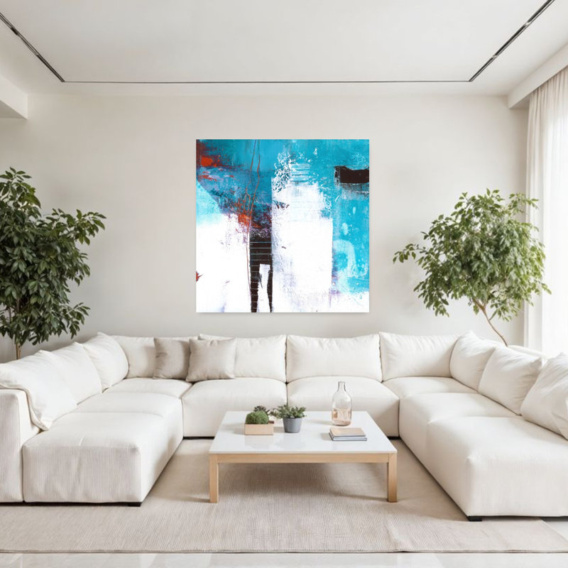 Reflets, art contemporain abstrait, H 48 po x l 48 po