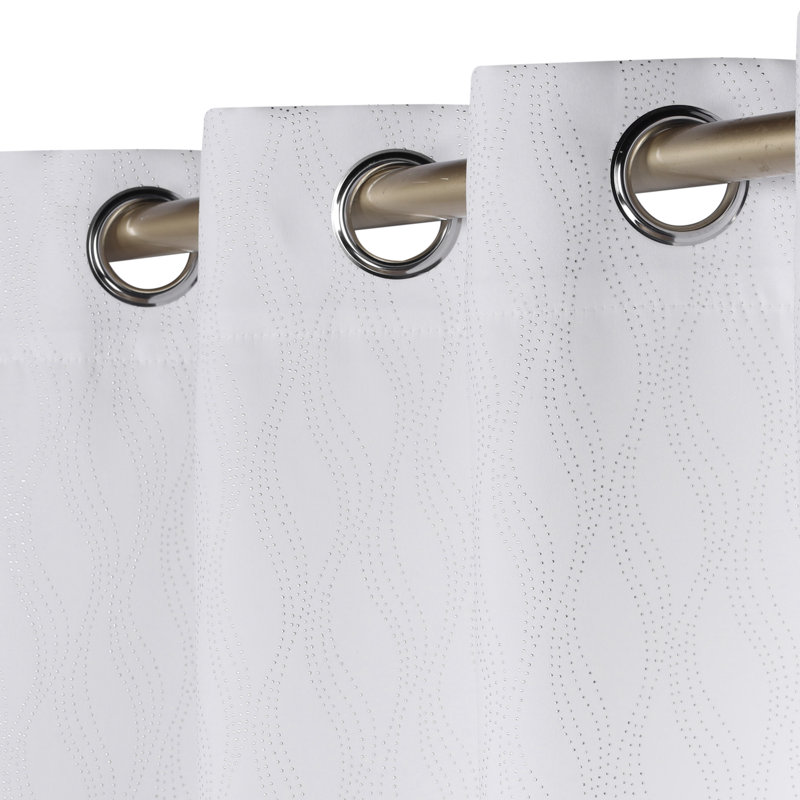 Paire de rideaux obscurcissants en polyester à texture moderne Vedder, l 42 po x L 108 po, Blanc neige