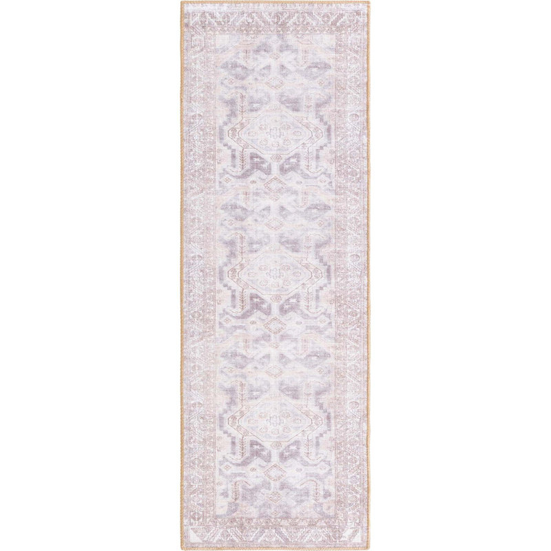 Tapis géométrique gris, Tapis de couloir 2 pi x 6 pi