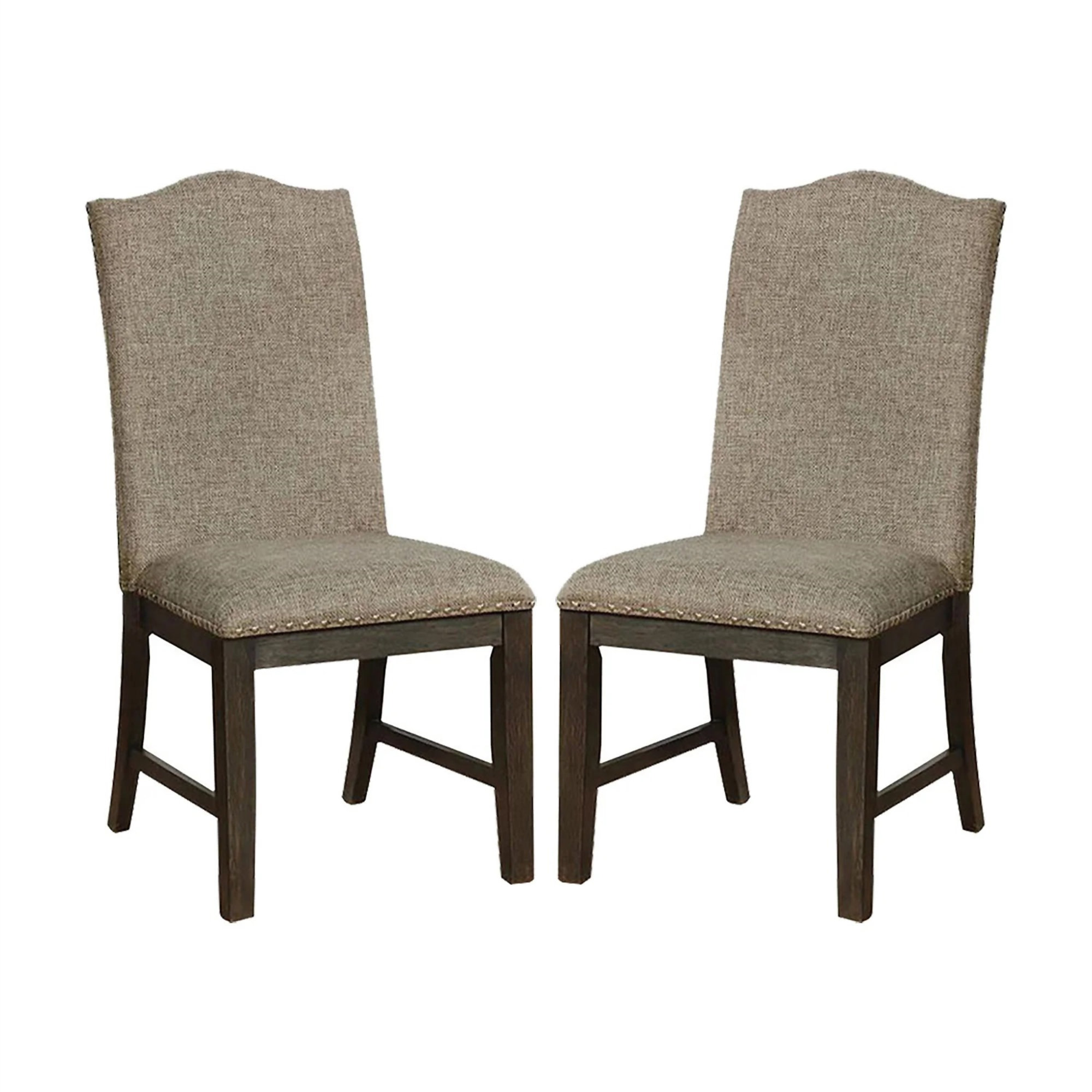 Wildon Home® Transitional Style Espresso Frame 2Pc Side Chairs Padded ...