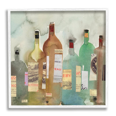 «Classic Wine Liquor Bottles Collage» par Samuel Dixon - Peinture