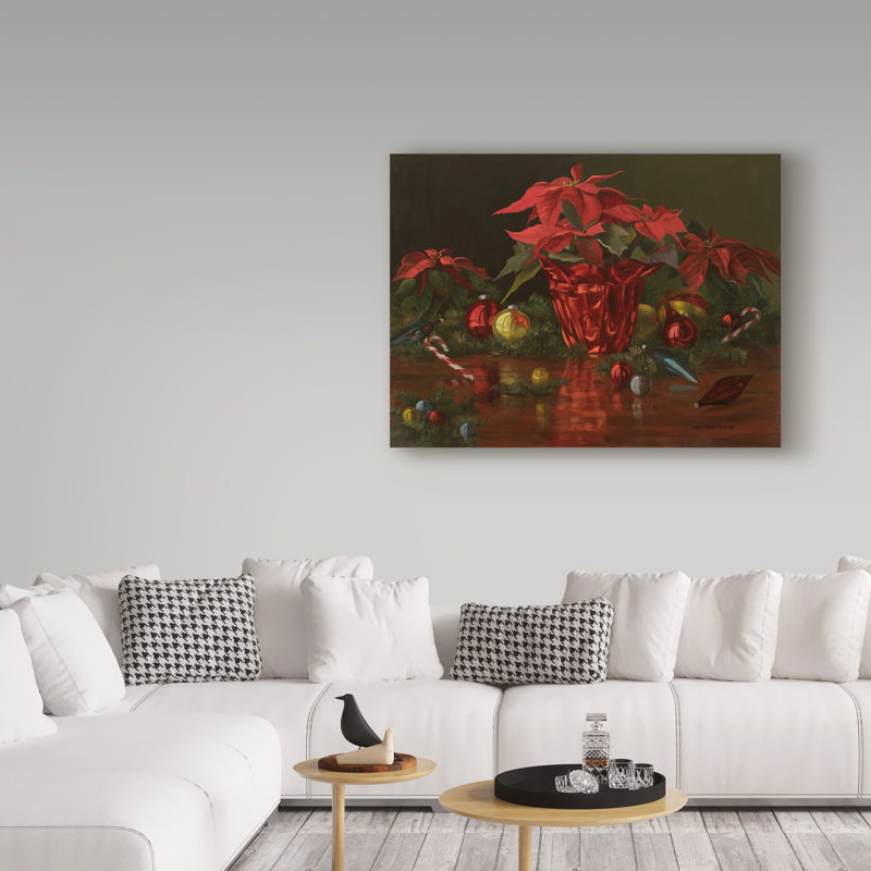 « a christmas table », reproduction de peinture à l’acrylique sur toile tendue, H 18 po x l 24 po x P 2 po
