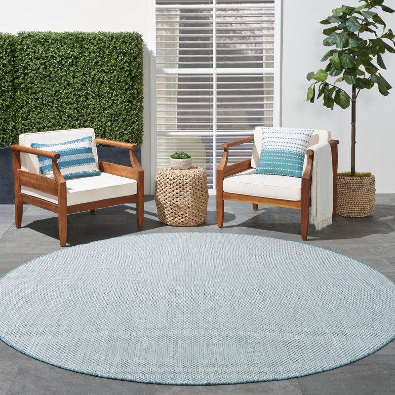 Tapis ivoire intérieur / extérieur Mcdade, Rond 8 pi