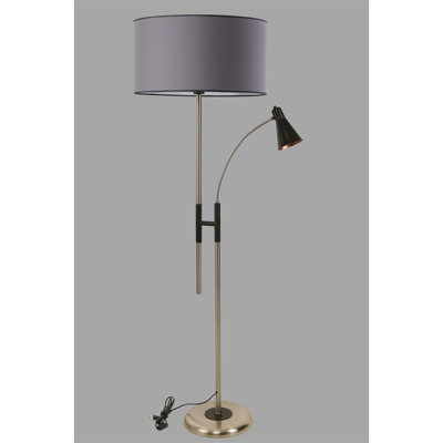Élégante lampe de plancher scandinave, corps en métal anthracite, hauteur de 64,9 po, diamètre de la base de 11,8 po | Douille E27, 40 W maximum | Finition électrostatique séchée au four | Design moderne pour le salon, le bureau et la chambre à coucher