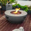 Foyer de table au propane 36 po 36 pièces 2 pièces, foyer en acier rond de 50 000 BTU avec support de réservoir pour terrasse extérieure - gris