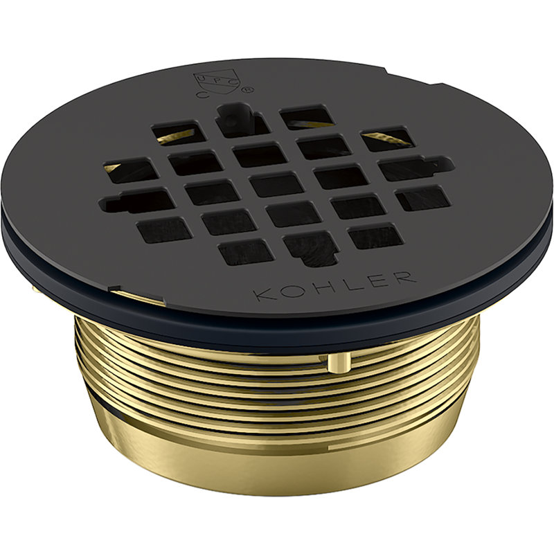 Drain de douche à grille ronde, Noir mat