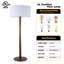 Lampe sur pied en bois de noyer 61 po avec abat-jour tambour en lin blanc 61 po, lampe sur pied minimaliste, certifiée cULus pour les tables d'appoint de salon, les coins de chambre à coucher, les bureaux à domicile ou les salles d'étude-1043272191