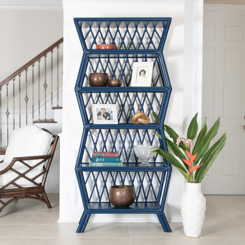 Newtown 80.5"H x 36"W Etagere Bookcase, Navy