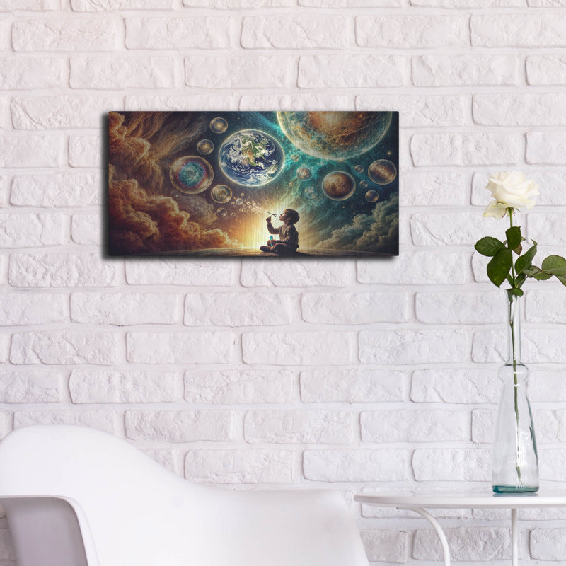 «Bubbles Universe» par Rey Klimt, art mural en métal, H 12 po x l 24 po