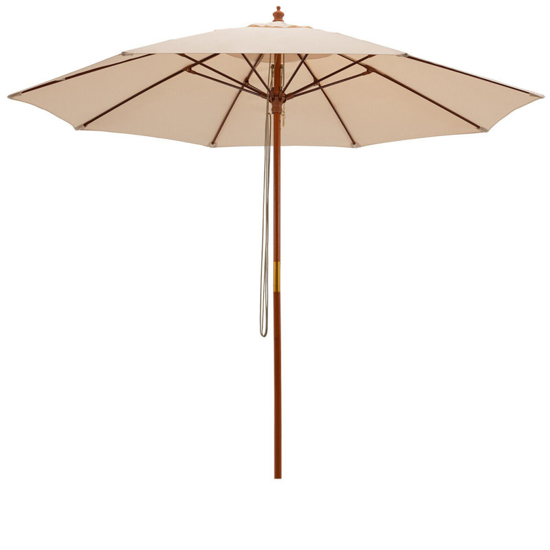 Parasol octogonal en polyester de 114 po Lanis, Beige
