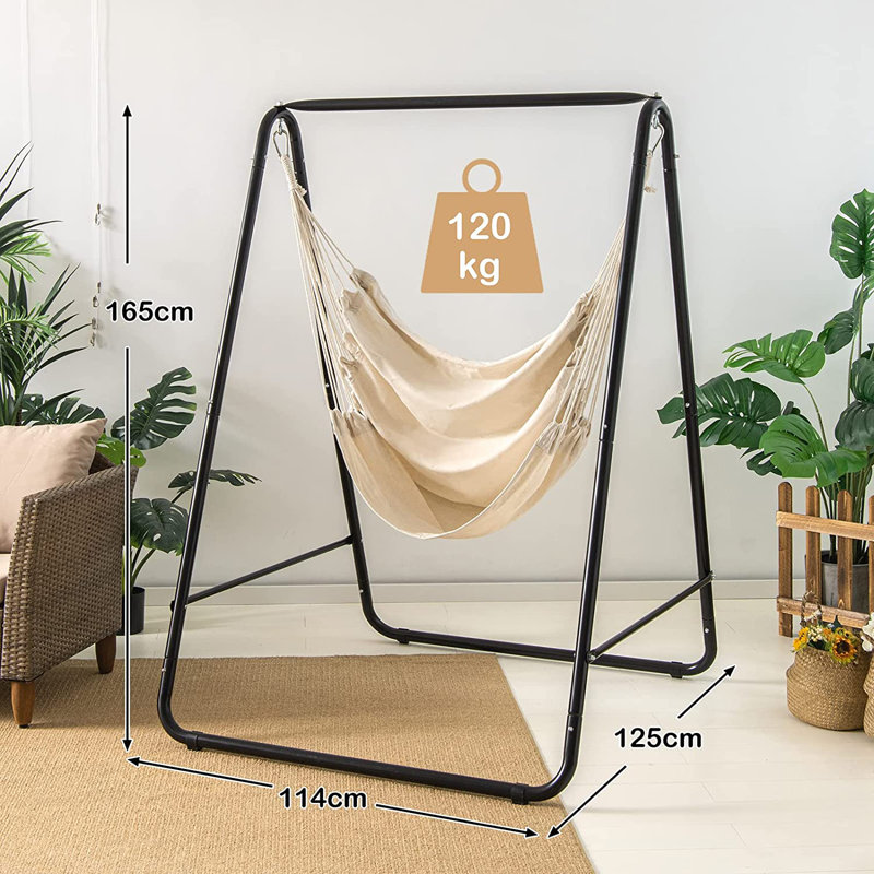 Amedeu Hanging Chair with Stand, Beige