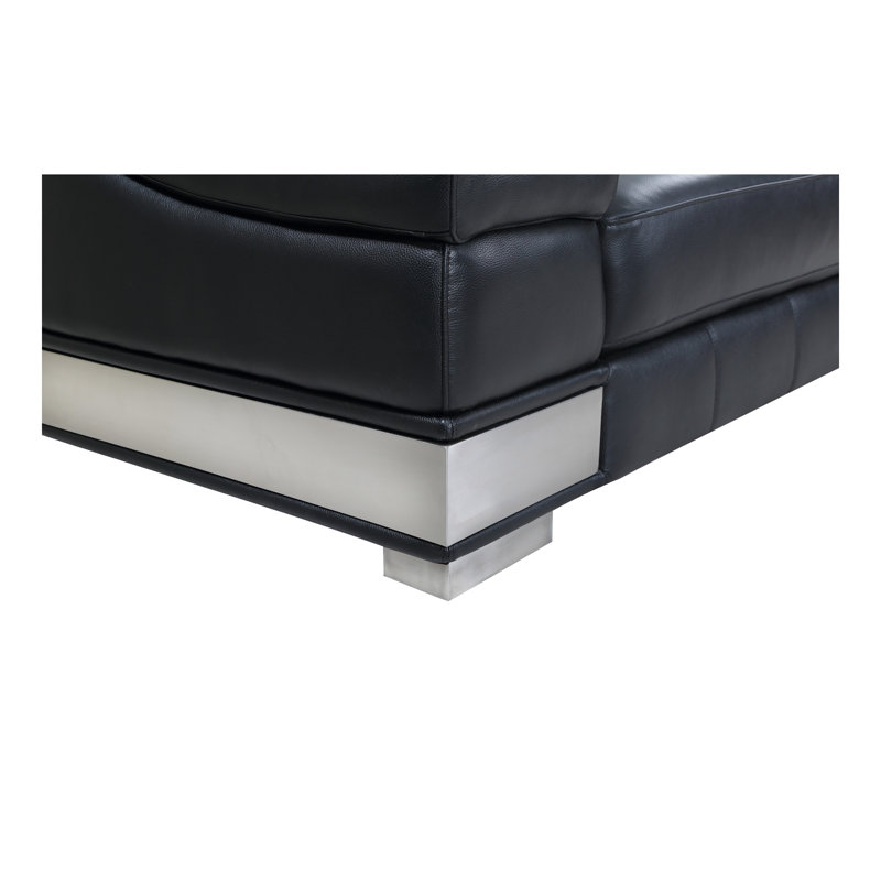 Canapé en cuir italien Top Grain, Noir