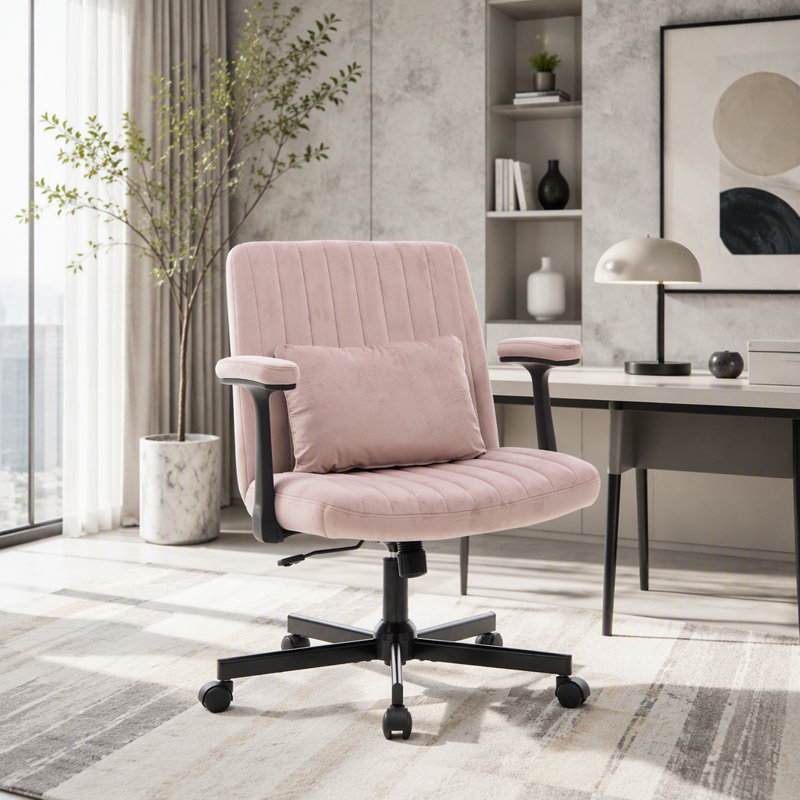 Chaise de bureau Velvet, Pink Velvet