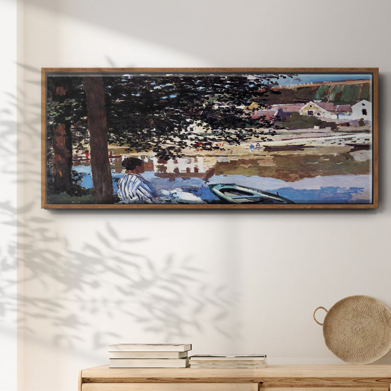 La rivière a éclaté ses berges par Monet - Toile encadrée, H 8 po x l 20 po