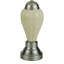 Lampe de table haute 27 po en céramique, en forme d'urne avec finition argent / ivoire, abat-jour en lin-429265584-429265586
