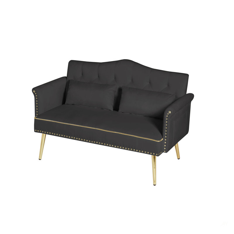 BLACK 2 SEATER SOFA