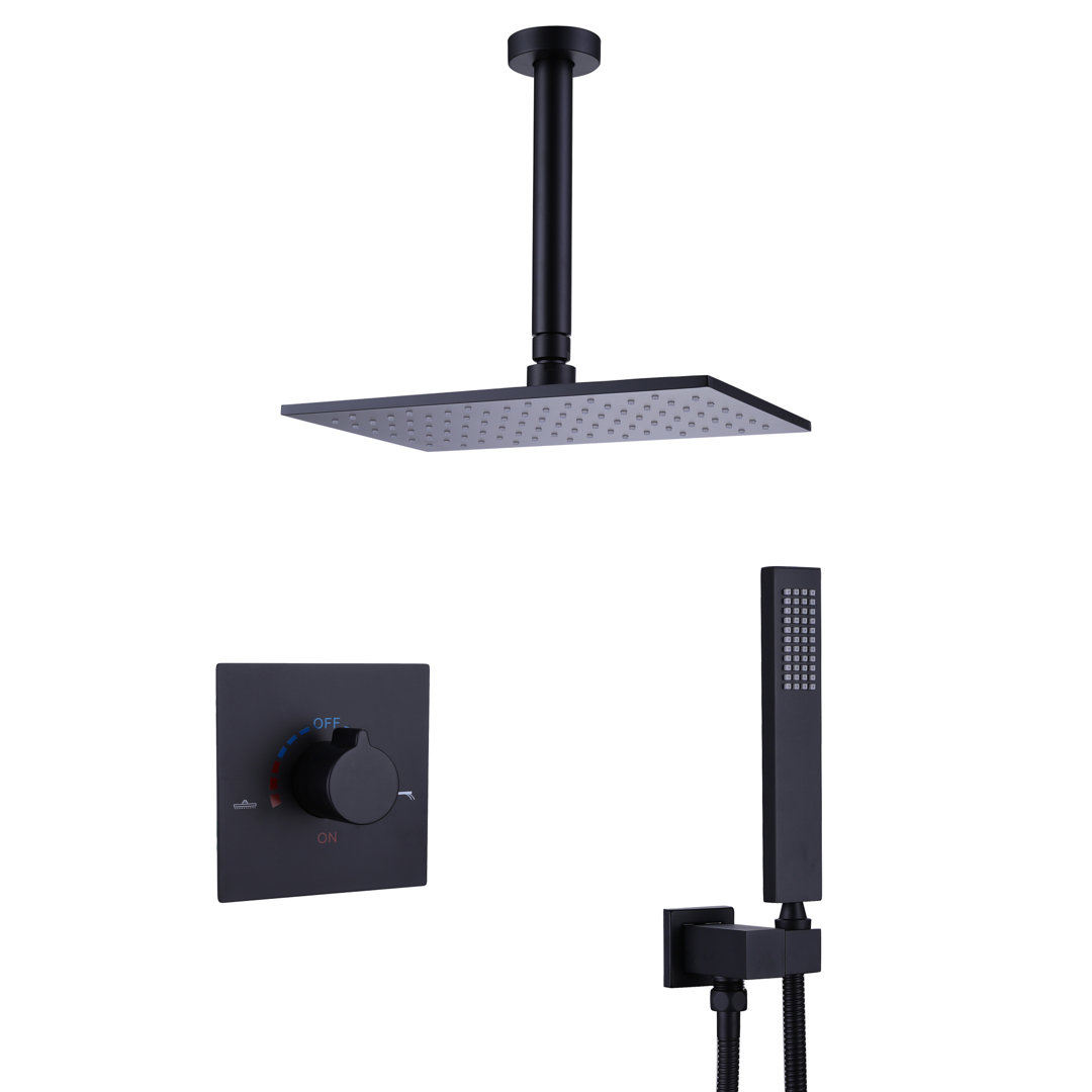 Ceiling Mounted Complete Shower System With Rough-In Valve (With Embedded Box) Designer Collection 