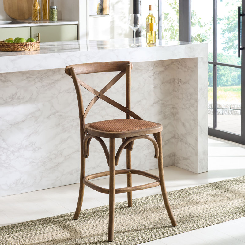 Tabouret Franklin, Gris érodé, Tabouret de comptoir (siège d'une hauteur de 24,2, Brun