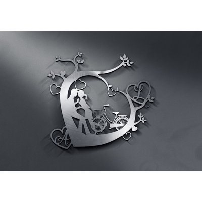 Love & Heart Customized Metal Wall Art Decor With Your Names Initials For Best Gift