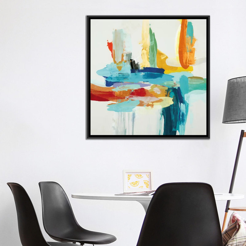 «Synergy II», reproduction sur toile, H 18 po x l 18 po x P 1,5 po, Toile encadrée noire, Pas de tapis
