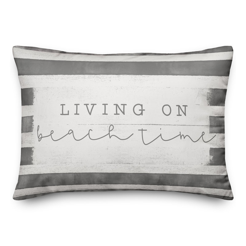 Beach Time Rectangular Pillow Cover & Insert, Gray