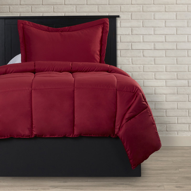 Ensemble d'édredon , Édredon pour lit simple + 1 taie décorative stan, Rouge