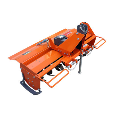 Attachments 3 Point 37" Rotary Tiller Attachment Fits Cat 1 Tractors,, Single Speed PTO Driven Cultivator with a 540 RPM Gearbox, Replaceable L-Shaped Tines Work 5" Deep