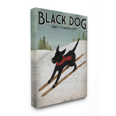 " Black Dog Ski Company Winter Sports Pet Sign " by Ryan Fowler