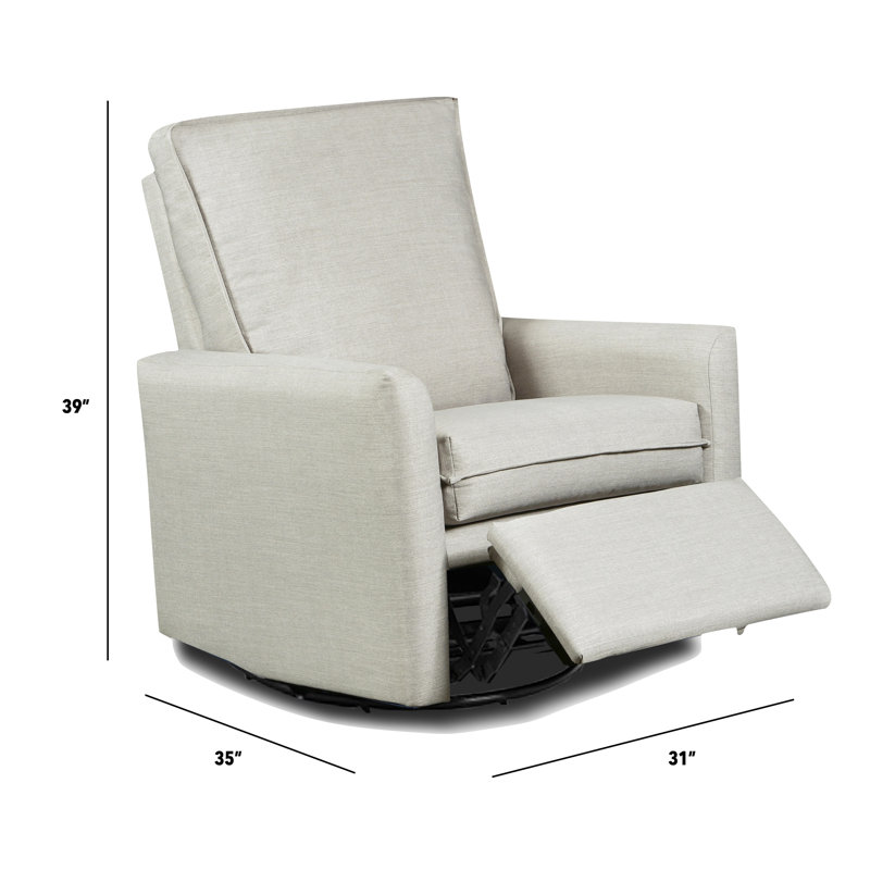 Zoey Gliding Swivel Recliner Chair, Gray Skies