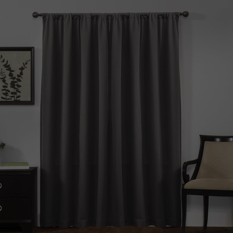 Kohan Curtain Single Panel, 50" W x 84" L, Black