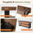63" Solid Wood Low Console Table with Open Storage Shelves
