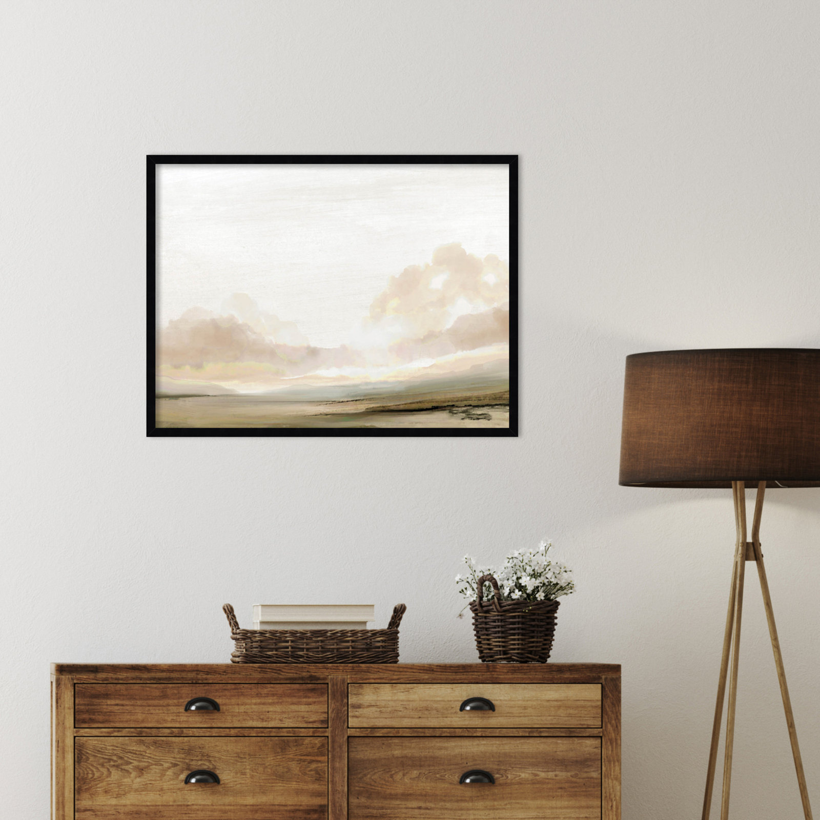 Southern Landscape by Dan Hobday, Black, 25" H x 33" W x 1" D