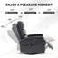 Fauteuil inclinable manuel à massage thermique avec fauteuil à bascule et pivotant en tissu, noir-1600230044