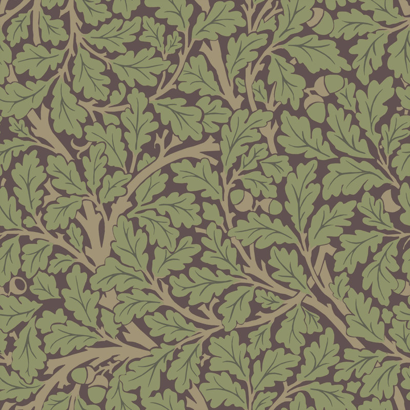 Alexavia Oak Tree Leaf 10.05m x 53cm Wallpaper Roll, Multicolor Purple