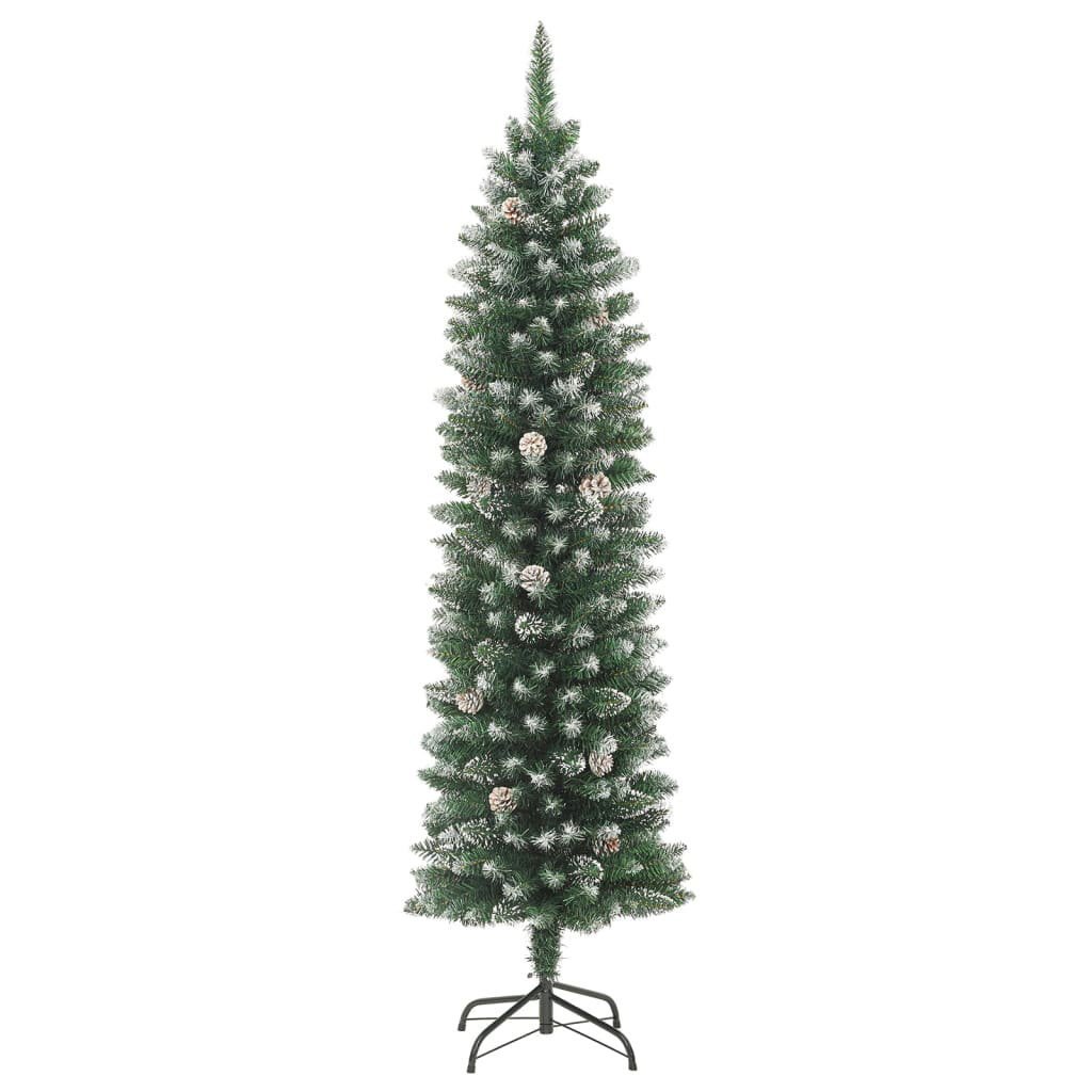 Christmas Tree Party Decoration Artificial Slim Tree with Stand PVC The Holiday Aisle®