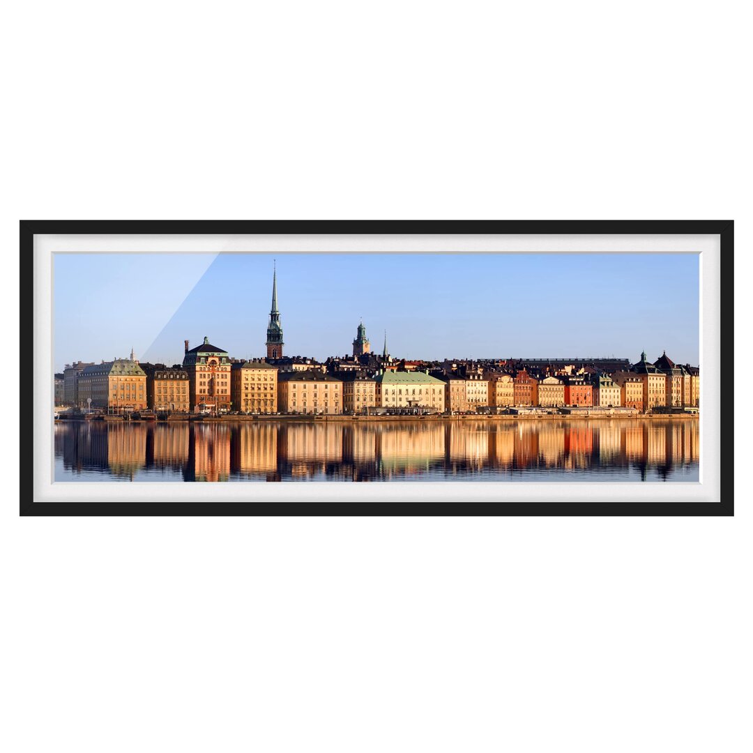 Grafikdruck Skyline von Stockholm