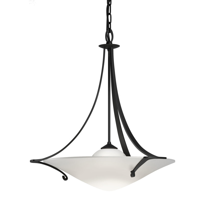 Antasia 1-Light Unique/Statement Bowl Pendant, Black, Opal Glass